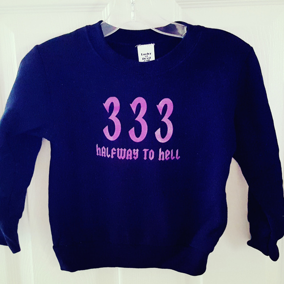 333 Halfway To Hell Kids Sweatshirt NWT Lucky Lil Devil - Picture 1 of 2